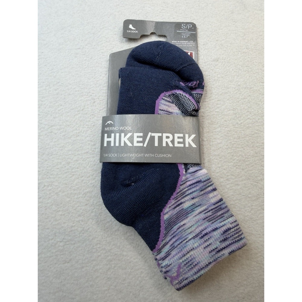 Darn Tough 1987 Purple Women's Light Hiker Quarter Lightweight 1/4 Hiking Sock